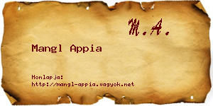 Mangl Appia névjegykártya
